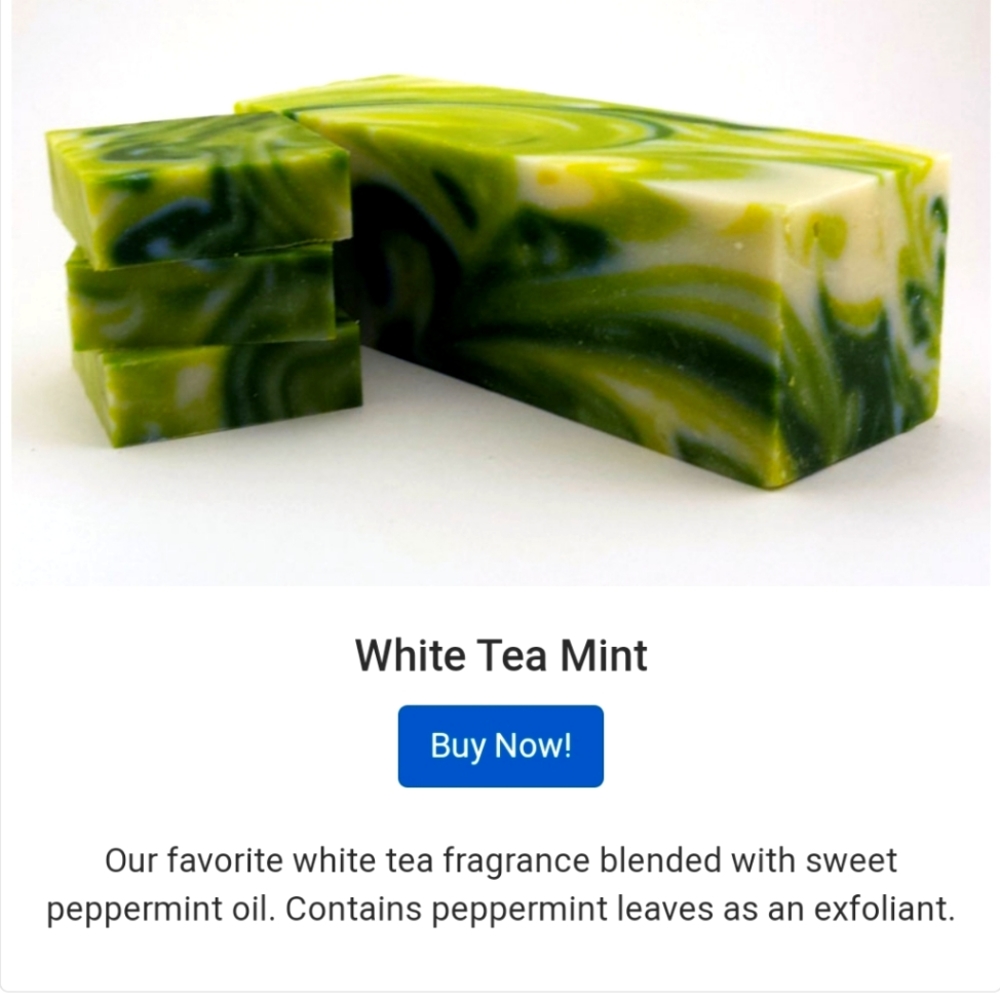 HOMEMADE  NATURAL ORGANIC White Tea Mint Hand Soap